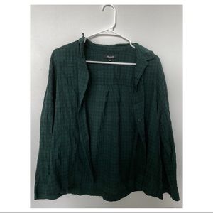 Madewell plaid shirt in dark green